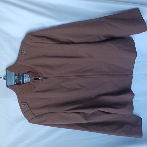 Vintage 100% Brown Wool Blazer, Military  Style, Size 18 NWT - Picture 1 of 6